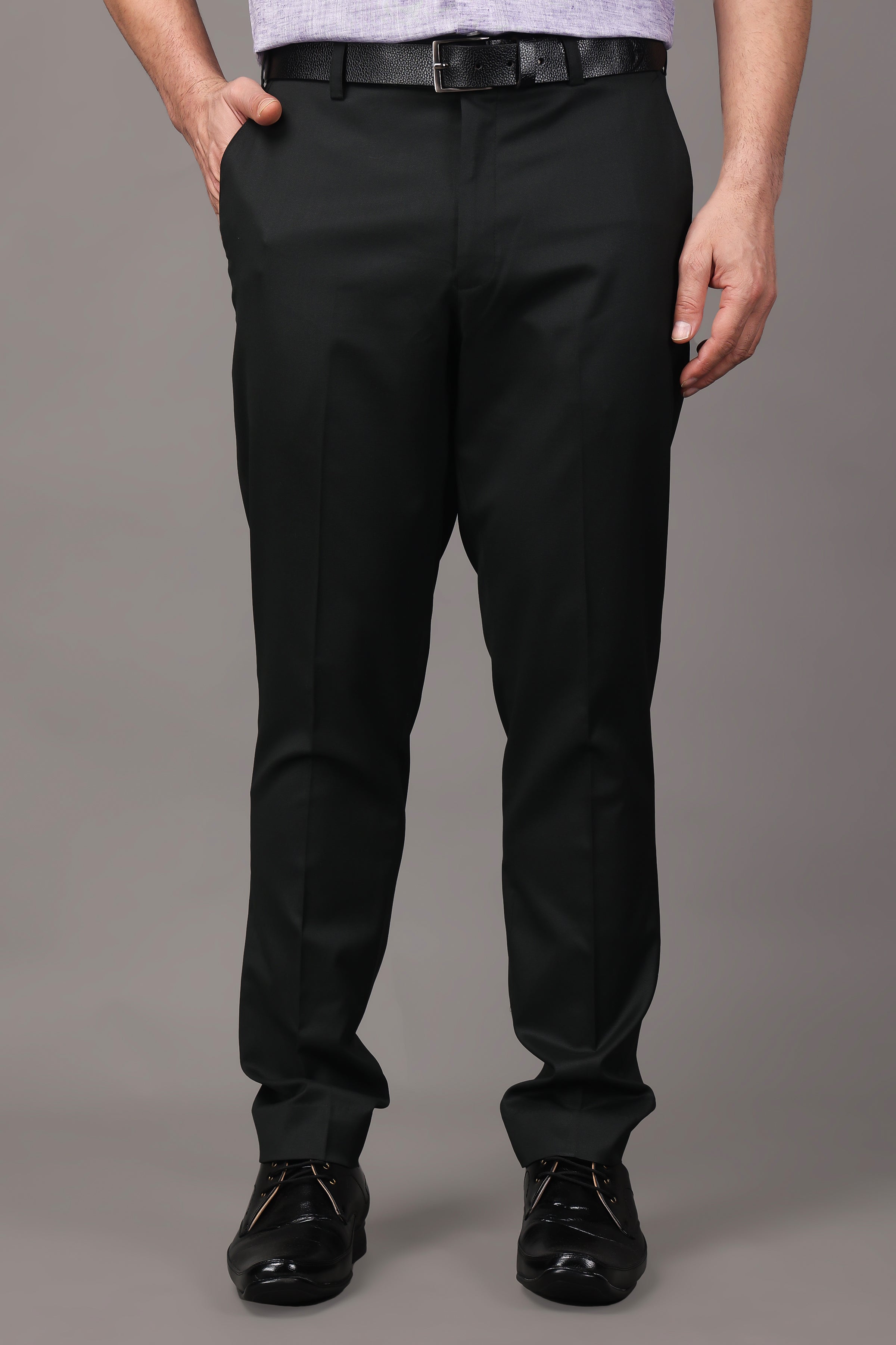 Formal Trouser: Buy MenBlackCotton RayonFormal Trouser Online - Cliths.com